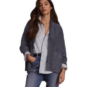 Anthropologie Pilcro Blue Acid Wash Cropped Cardigan - XXSP
